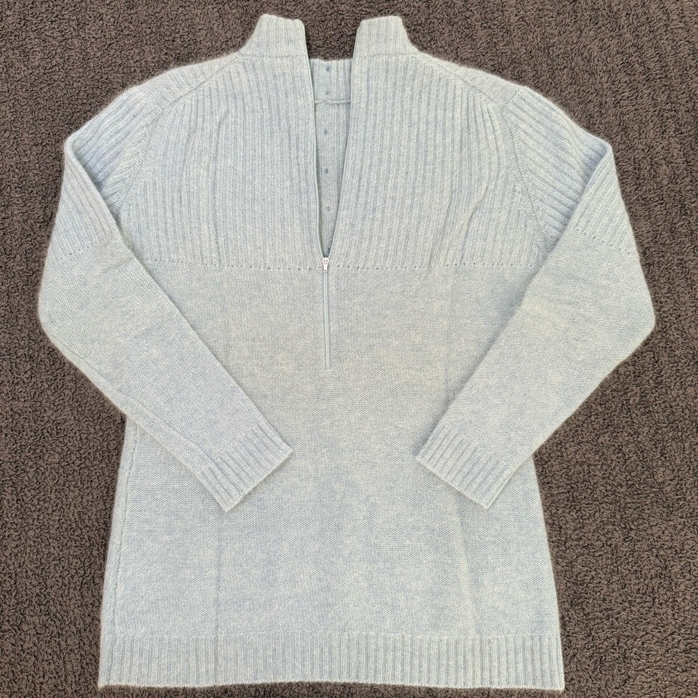 🔥 Vintage 70s Modern Juniors Angora Lambswool Half Zip Sweater British Hong Kong